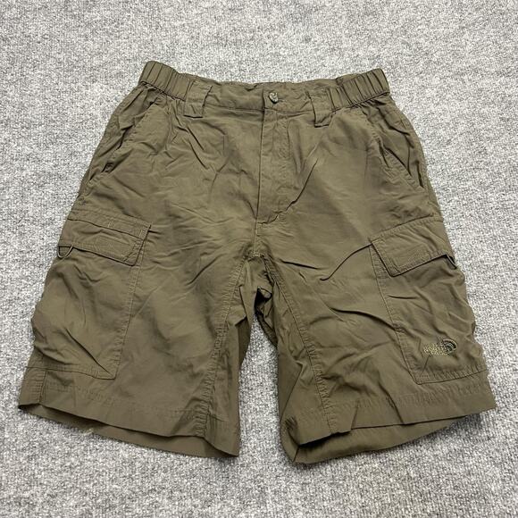 The North Face Shorts Mens Small Nylon Cargo Hiking Stow Pocket Olive Green - Picture 1 of 11